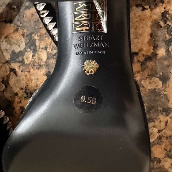 Stuart Weitzman Gemcut Xcurve 100 Slingback Pumps Women's 9.5B Black Pointed Toe - Picture 10 of 15